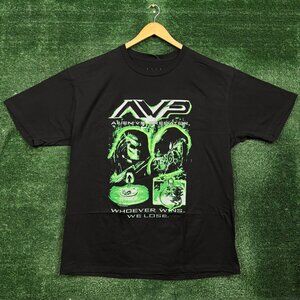 Alien vs Predator Whoever Wins We Lose Movie Poster T-Shirt Size XXL